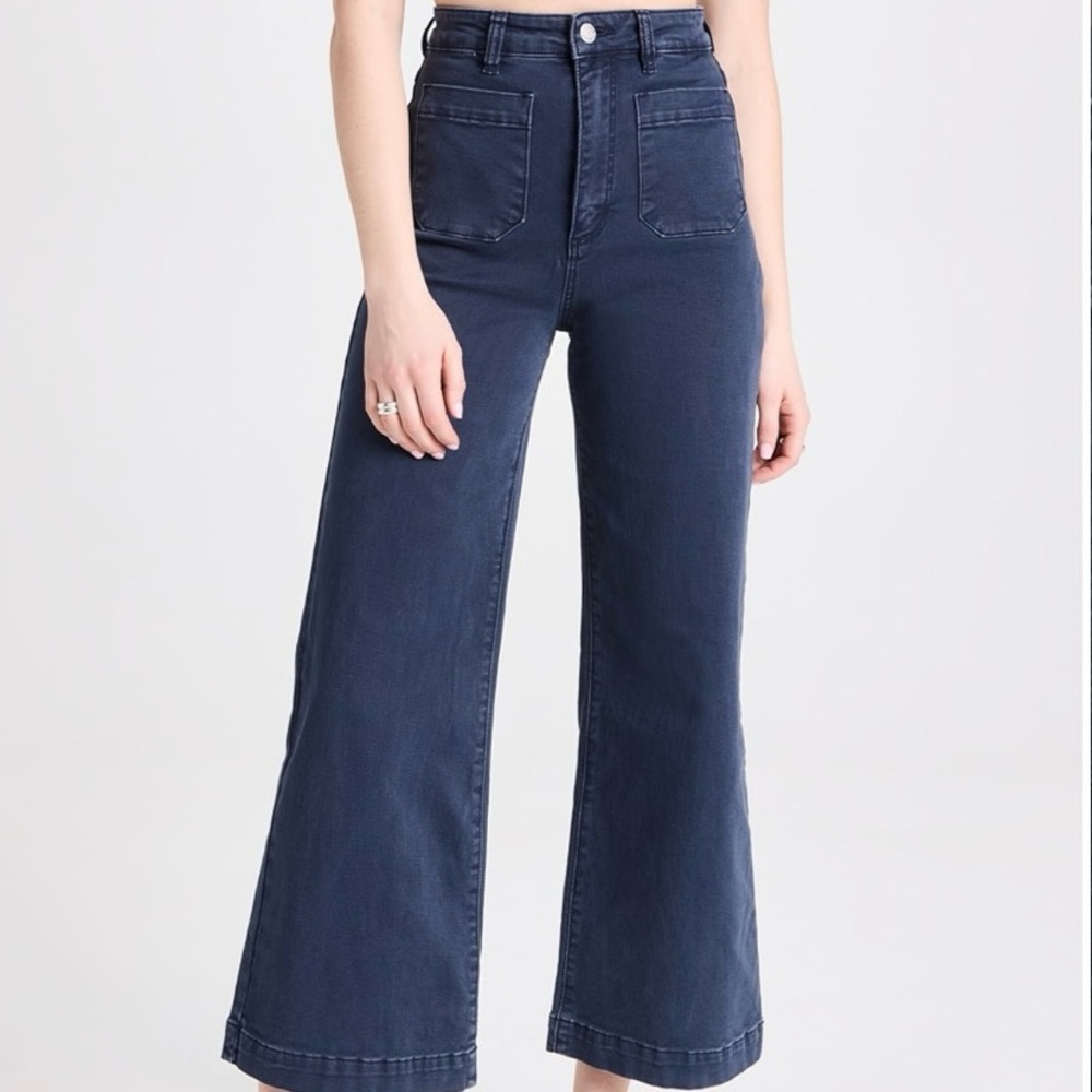 Rolla’s Sailor High Rise Wide Leg Ankle Length Jeans W/Patch Front Pockets, 31
